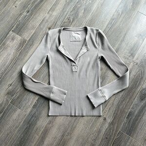 NWT AERIE Tan Ribbed Long Sleeve